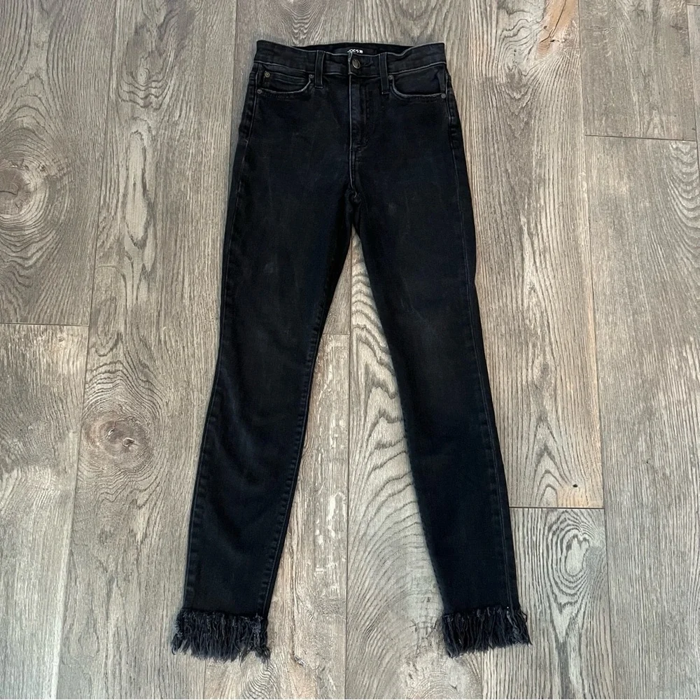 JOE’S JEANS The Charlie High Rise Skinny Ankle Black Wash Denim Jeans Size 25